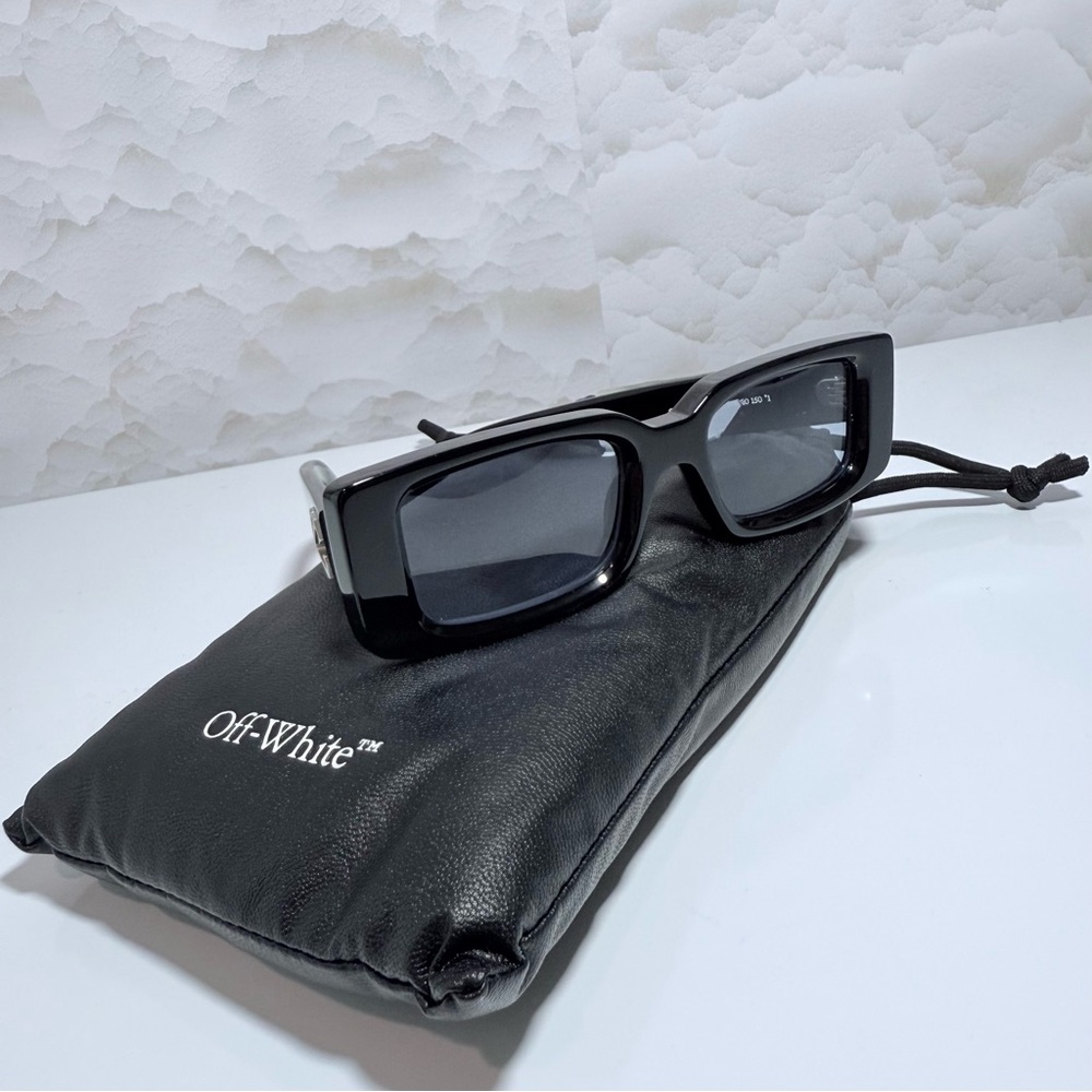 Off-White Black Sunglasses with Silver Detail